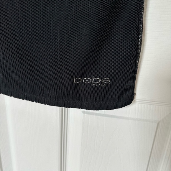 Bebe Black Sheer Cap Sleeve Blouse - Picture 3 of 5